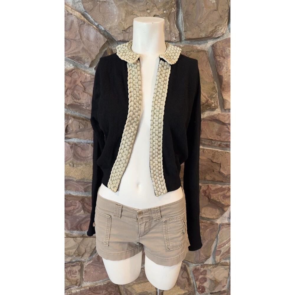 RARE Saks, Fifth Avenue Black Cashmere  Edge Cardigan Xs cardigan soft  Scotland